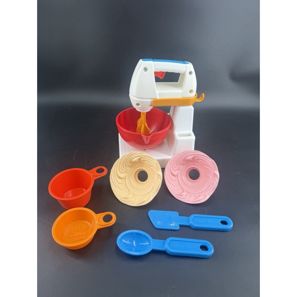 Vintage 1987 Fisher Price Mixer Fun w Food Mixing Center #2114 Play Toy